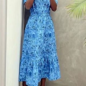 Never Fully Dressed Blue Midi Sundress Sleeveless